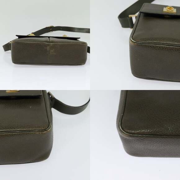 CELINE Shoulder Bag Leather Khaki Gold - Picture 10 of 13